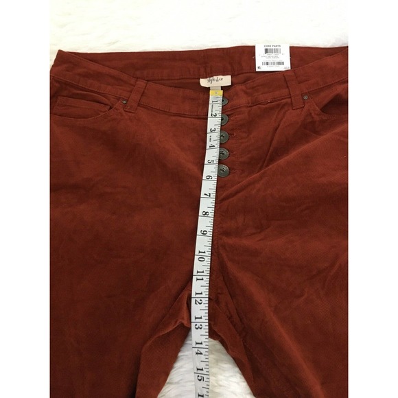 Style & Co  Pants Plus Size Button Down Corduroy  Dark Auburn - Picture 5 of 12